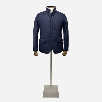 Canali Navy Wool Coat <br> Size 44 UK