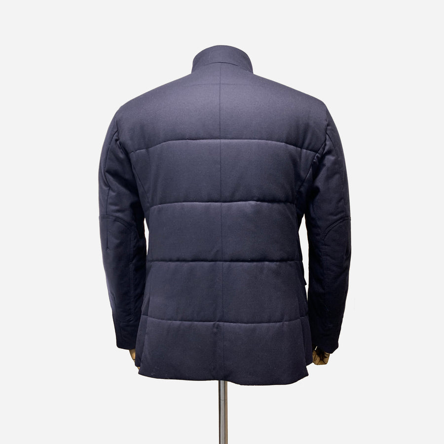 Canali Navy Wool Coat <br> Size 44 UK