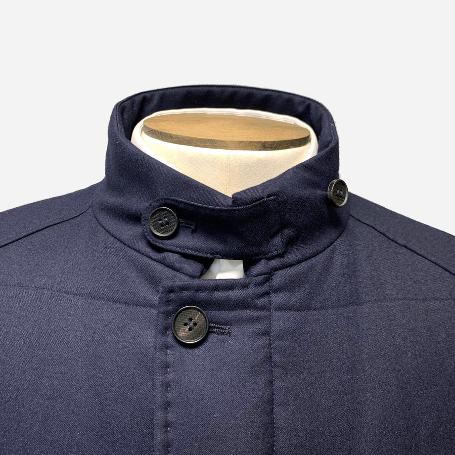 Canali Navy Wool Coat <br> Size 44 UK
