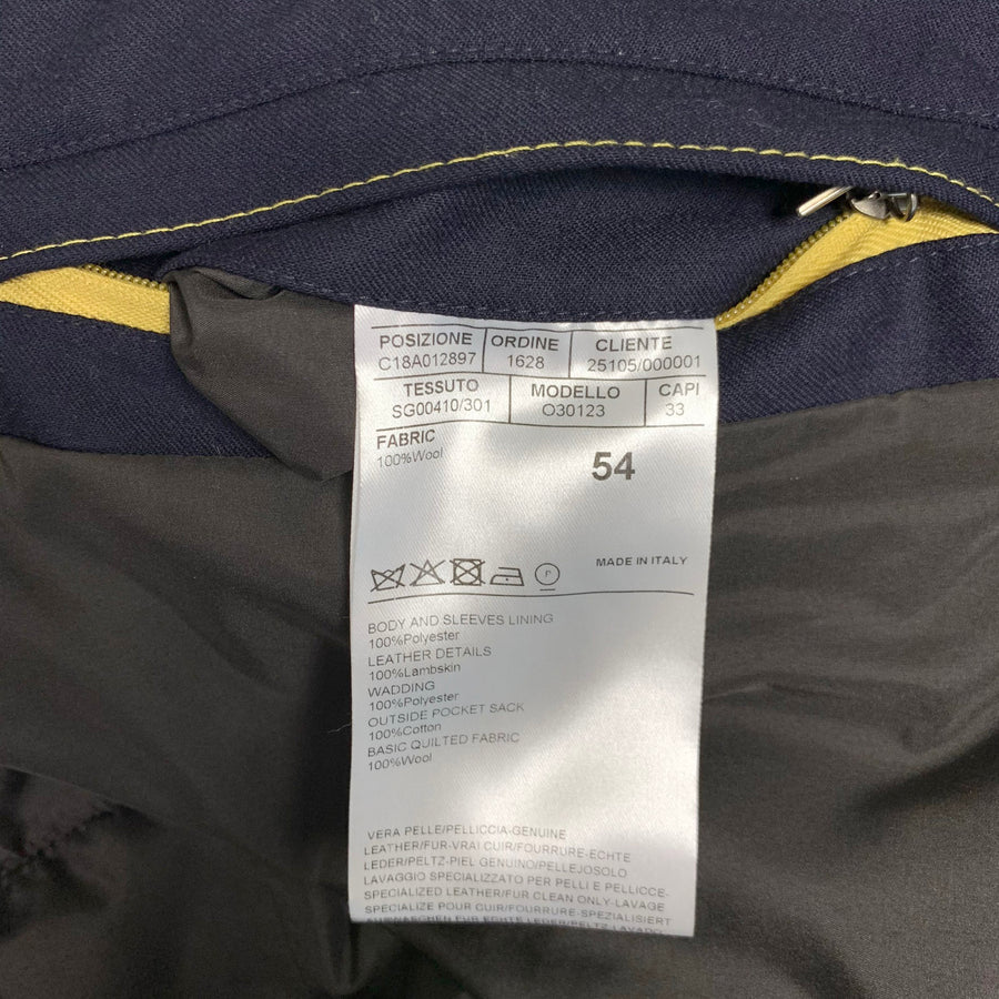 Canali Navy Wool Coat <br> Size 44 UK