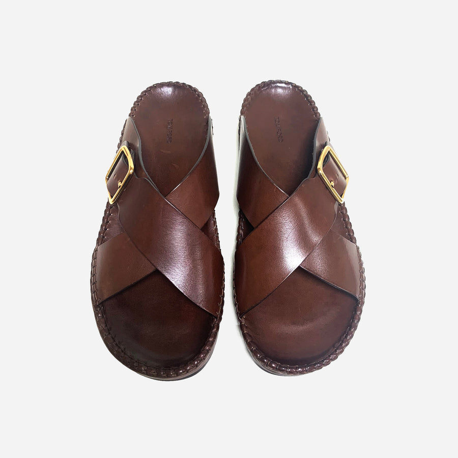Tom Ford Leather Sandals <br> Size 8.5 UK