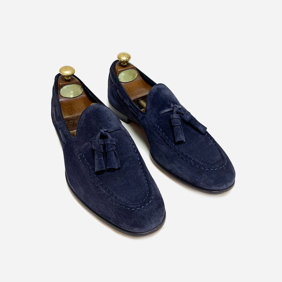 Santoni Suede Tassel Loafers <br> Size 8.5 UK