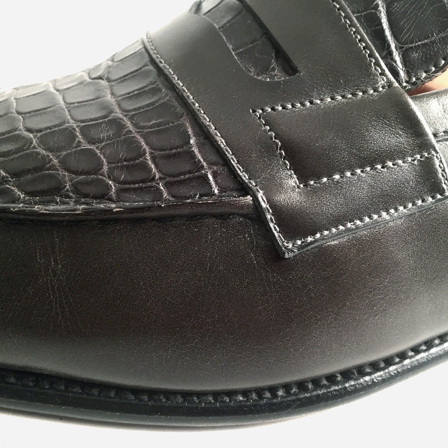 J.M. Weston Croc Loafer <br> Size 7 UK
